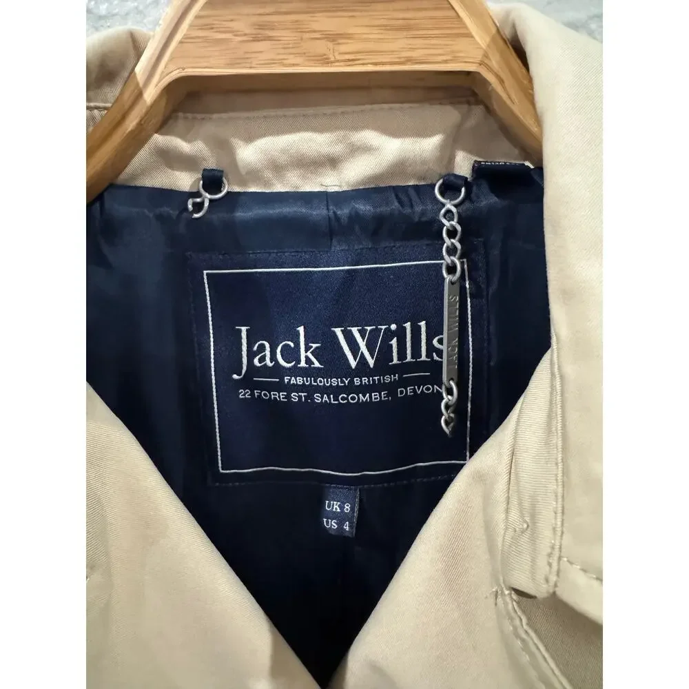 Jack Wills UK British Classic Trench Coat US Size 4 - Picture 3 of 11